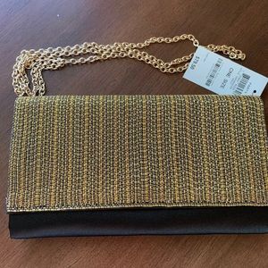 INC Veronica Gold Chain Clutch Handbag Nwt